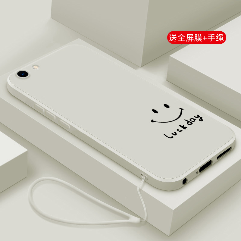 适用oppoA59手机壳新款A58x液态硅胶A57 5G软壳oppo A56s镜头全包A55防摔a53保护套a52潮男女生创意网红笑脸