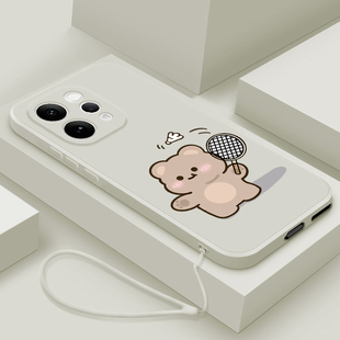 适用vivos50手机壳新品s50promini液态硅胶软壳vivo镜头全包防摔超薄保护套s30男女情侣款网红卡通可爱搞钱熊