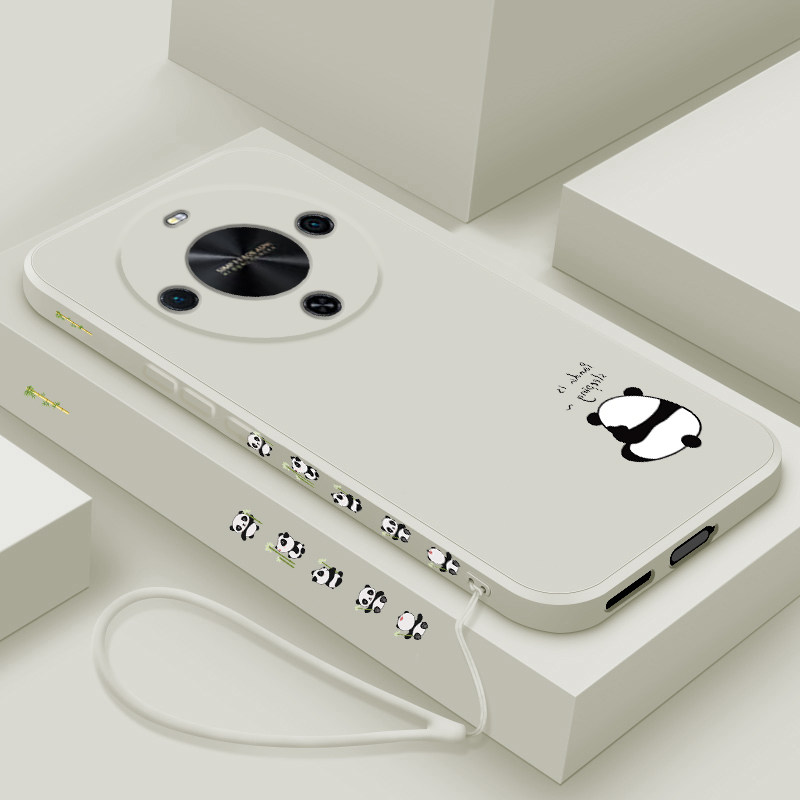 适用华为畅享70X手机壳新款畅想70x活力版液态硅胶保护套70x尊享版镜头全包防摔软壳男女生简约卡通可爱熊猫