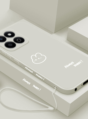 适用荣耀畅玩60plus手机壳新款honor畅玩60液态硅胶软壳60m镜头全包防摔保护套ALT-AN00男女生简约卡通开心兔