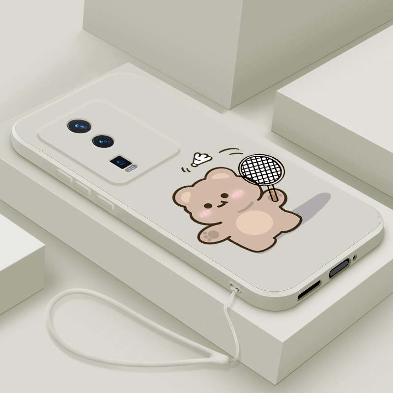 适用vivo iqooneo7手机壳新款竞速版iqooneo7se液态硅胶软壳男女生iq00neo6镜头全包防摔6se保护套卡通羽毛熊