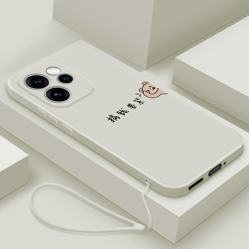 适用opporeno15手机壳新品oppo reno15pro液态硅胶软壳reno15c镜头全包防摔保护套男女情侣款网红卡通搞钱熊