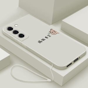 适用三星S22手机壳新款GalaxyS22+液态硅胶软壳十plus男女生s22Ultra镜头全包防摔保护套SM-S9080简约搞钱熊