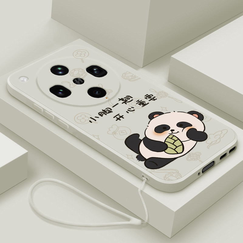 适用oppofindx8ultra手机壳新款findx8s液态硅胶软壳findx8s+镜头全包防摔保护套oppo男女生创意卡通翘脚熊猫