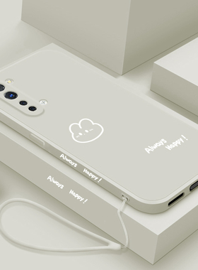 适用oppoReno3手机壳新款reno3pro液态硅胶保护套pr0男女reno3元气版5G镜头全包防摔软壳个性简约外壳开心兔