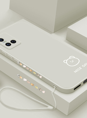 适用于vivos10手机壳新款液态硅胶软vivo s10pro保护套直边全包防摔s10e简画熊和兔网红潮牌个性创意男女款
