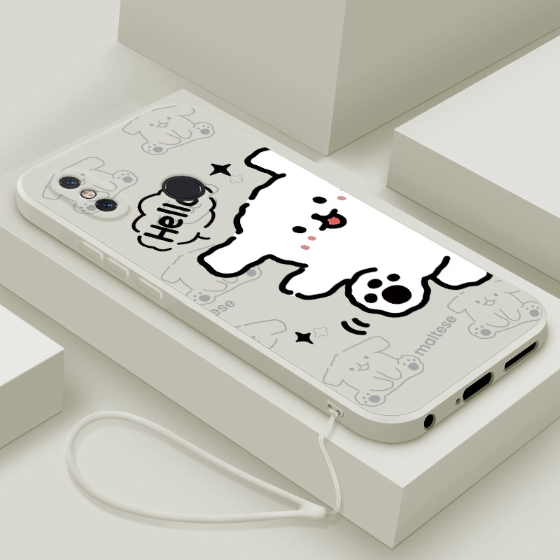 适用小米8手机壳新款xiaomi8青春版液态硅胶保护套小米8se镜头全包防摔软壳MI八男女生创意卡通可爱外壳hello