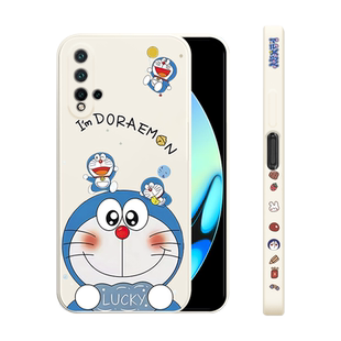 适用华为nova5手机壳5i新款nova5ipro液态硅胶保护套nova5z男女生5pro镜头全包防摔软外壳简约个性卡通机器猫