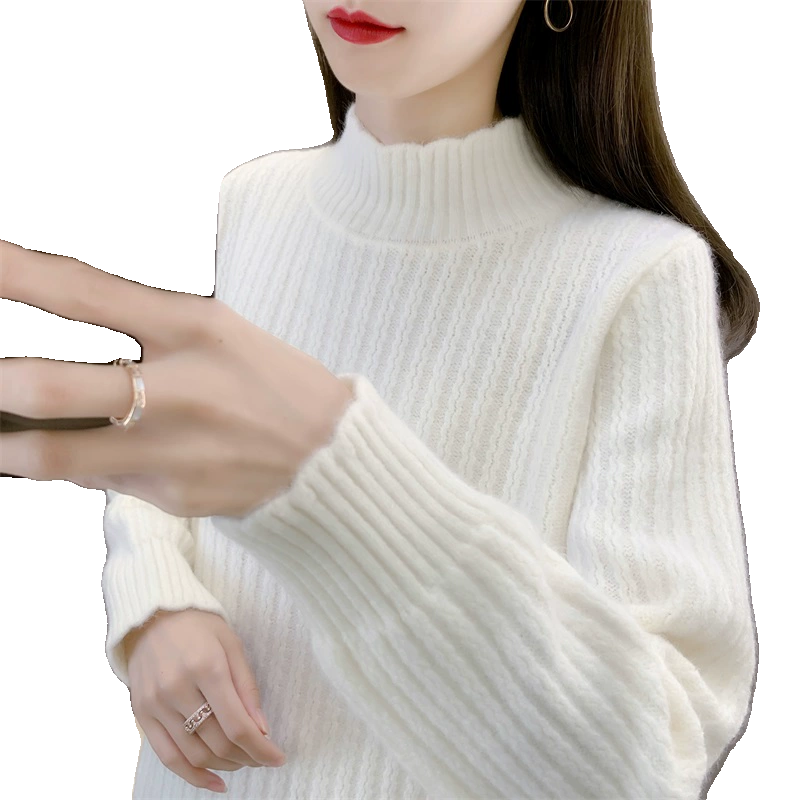 加绒加厚半高领女士毛衣女冬季打底衫2025新款女秋冬内搭爆款洋气