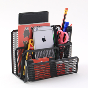时尚金属信笺插网书信格信封格文件架文件框组合笔筒收纳盒桌面摆件简约办公用品笔桶文具收纳办公桌收纳盒