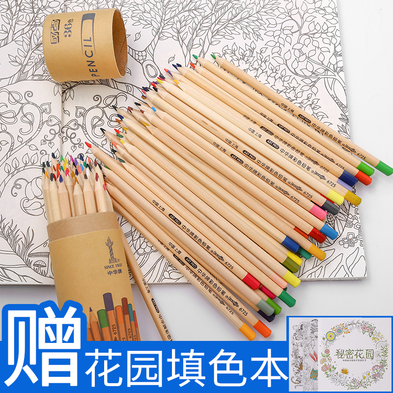 中华儿童画画涂彩色铅油性彩笔