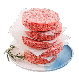 肉管家谷饲牛肉饼套餐1000g原味牛肉汉堡饼牛肉新鲜冷冻早餐食材