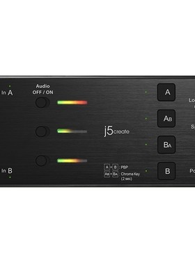 j5create高清采集卡JVA06免驱ps4游戏单反摄像机视频直播2路HDMI