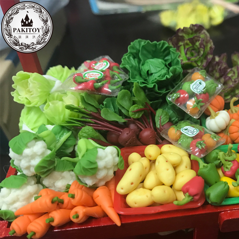 diy小娃娃屋 1:12 迷你食玩手工粘土微缩成品模型配件各种蔬菜