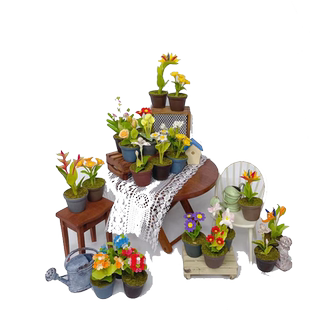 娃娃屋diy小屋子迷你模型dollhouse粘土袖珍成品配件12分盆栽植物