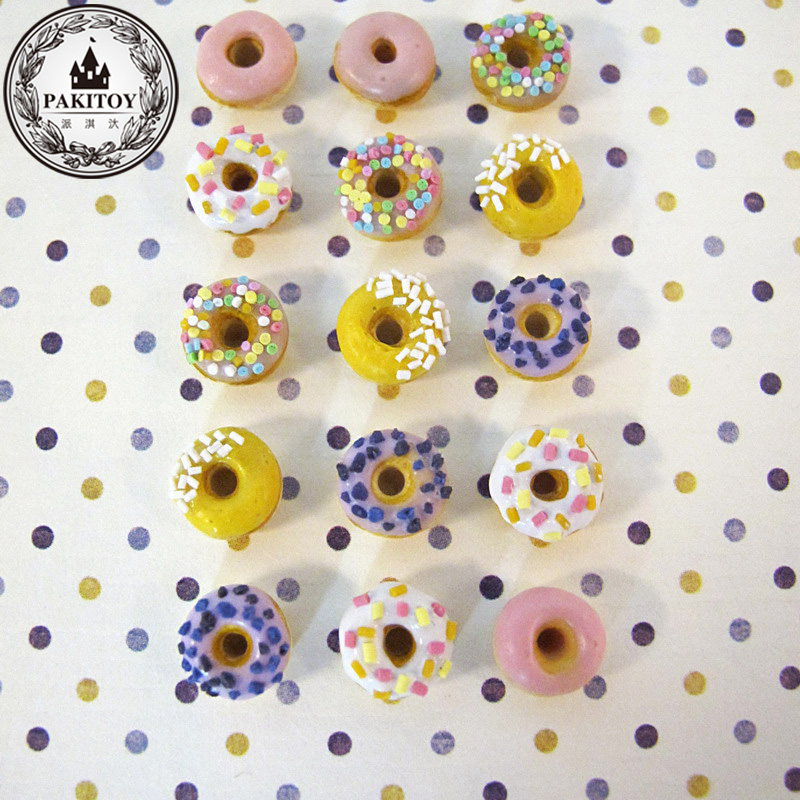 派淇汏食玩dollhouse手工diy小娃屋子迷你粘土成品配件新款甜甜圈