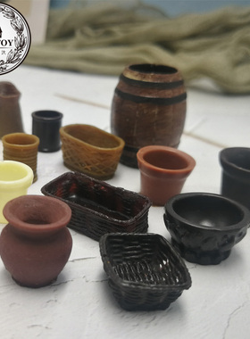 娃屋派淇汏食玩手工diy拼装小模型树脂材料植物成品配件迷你花盆