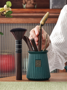 粗陶功夫茶具青绿色侧把茶壶盖碗茶杯洗茶道六君子托盘旅行茶具包