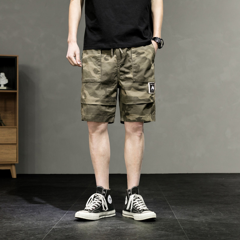 迷彩工装库肥大宽松垂感设计休闲裤五分短裤军绿色男女2020年夏季|ruв категории Мужская одежда, брюки - от Buy2taobao.com для оказания профессиональной услуги покупки агента Taobao