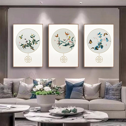 枫桥夜泊1-4丝手工苏绣成品挂画苏州刺绣画客厅玄关装饰中式墙画