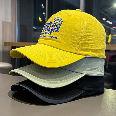 帽子女黄色速干轻薄透气鸭舌帽子夏季防晒遮阳帽蔡依林同款棒球帽