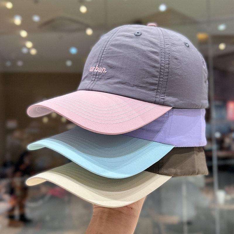 韩版拼色棒球帽女宽檐大头围防晒遮阳帽夏季速干薄款透气鸭舌帽子