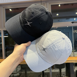 韩版时髦刺绣棒球帽男女春夏季速干遮阳帽大头围薄款透气鸭舌帽子