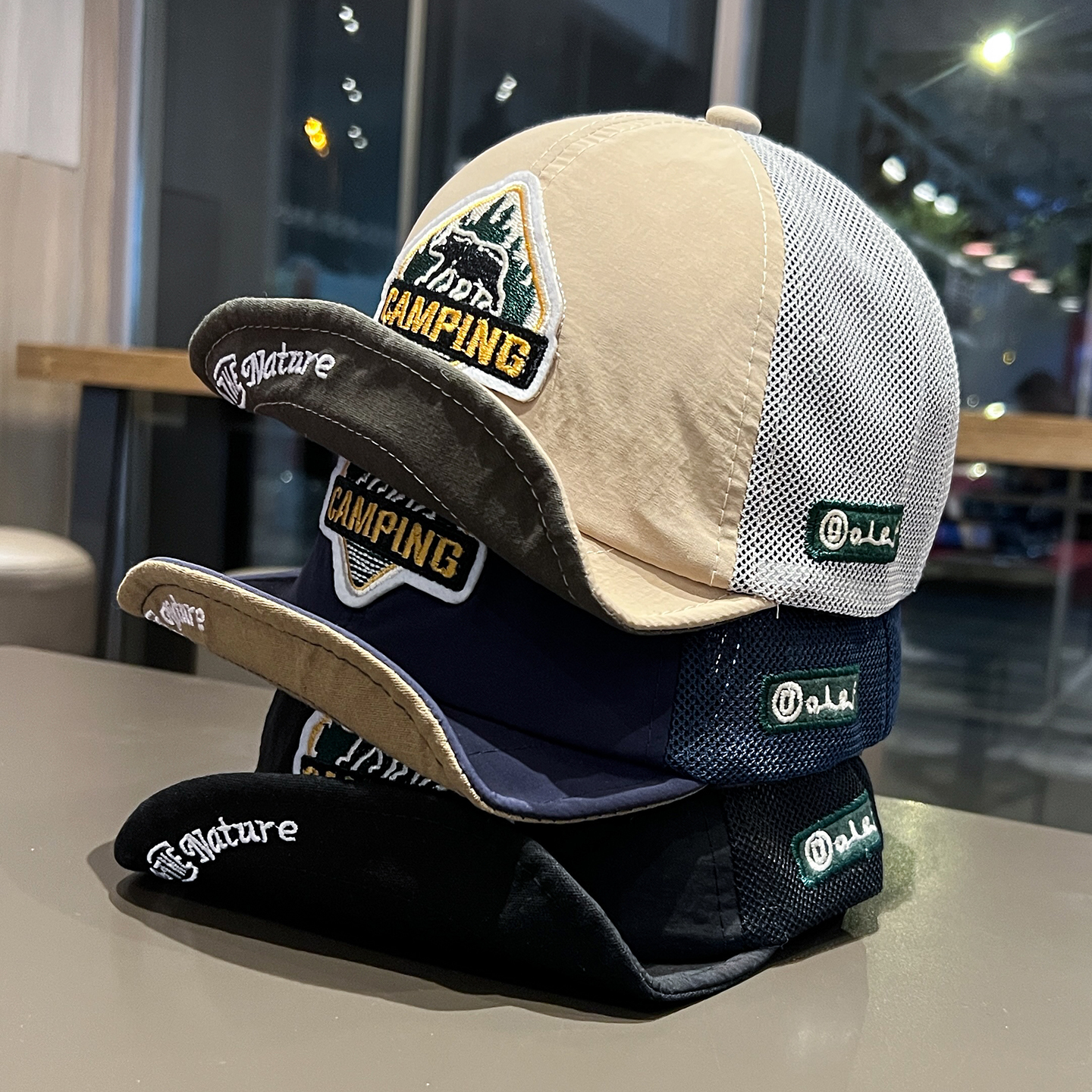 夏季网眼透气棒球帽男女户外露营遮阳帽子美式复古短檐鸭舌帽网帽