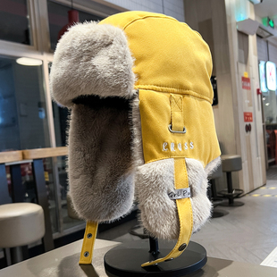 棉帽子男女2025冬季 防寒护耳飞行员帽东北户外加绒加厚雷锋帽 新款