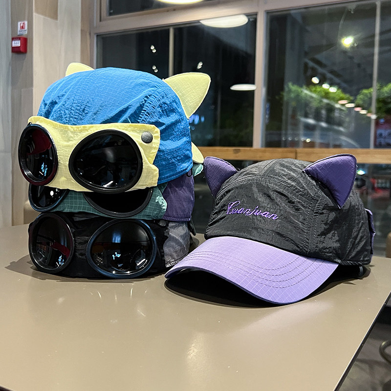 韩国墨镜飞行员帽男女前后可戴鸭舌帽亲子儿童夏季速干透气棒球帽