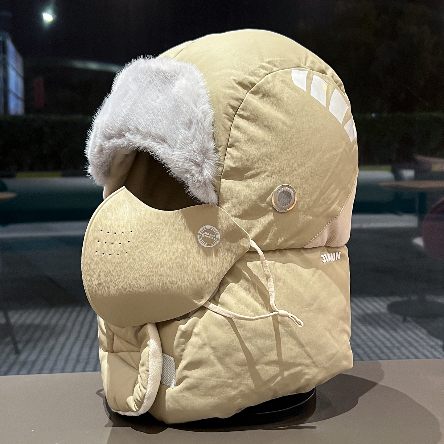 冬季PU皮质雷锋帽男女东北户外骑车保暖神器冬天加厚加绒面罩棉帽