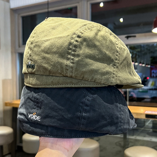 小众美式复古前进帽男女反戴贝雷帽时尚短檐百搭鸭舌报童画家帽子