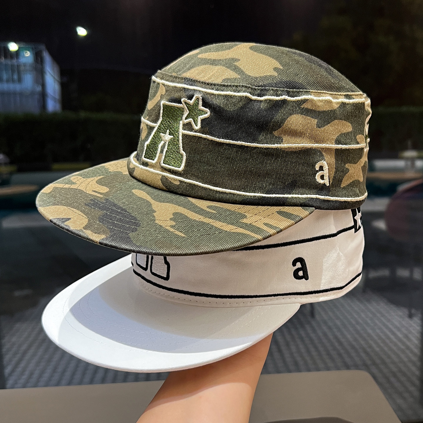 星星刺绣迷彩棒球帽男女街头潮牌百搭平檐帽子时尚嘻哈鸭舌药盒帽