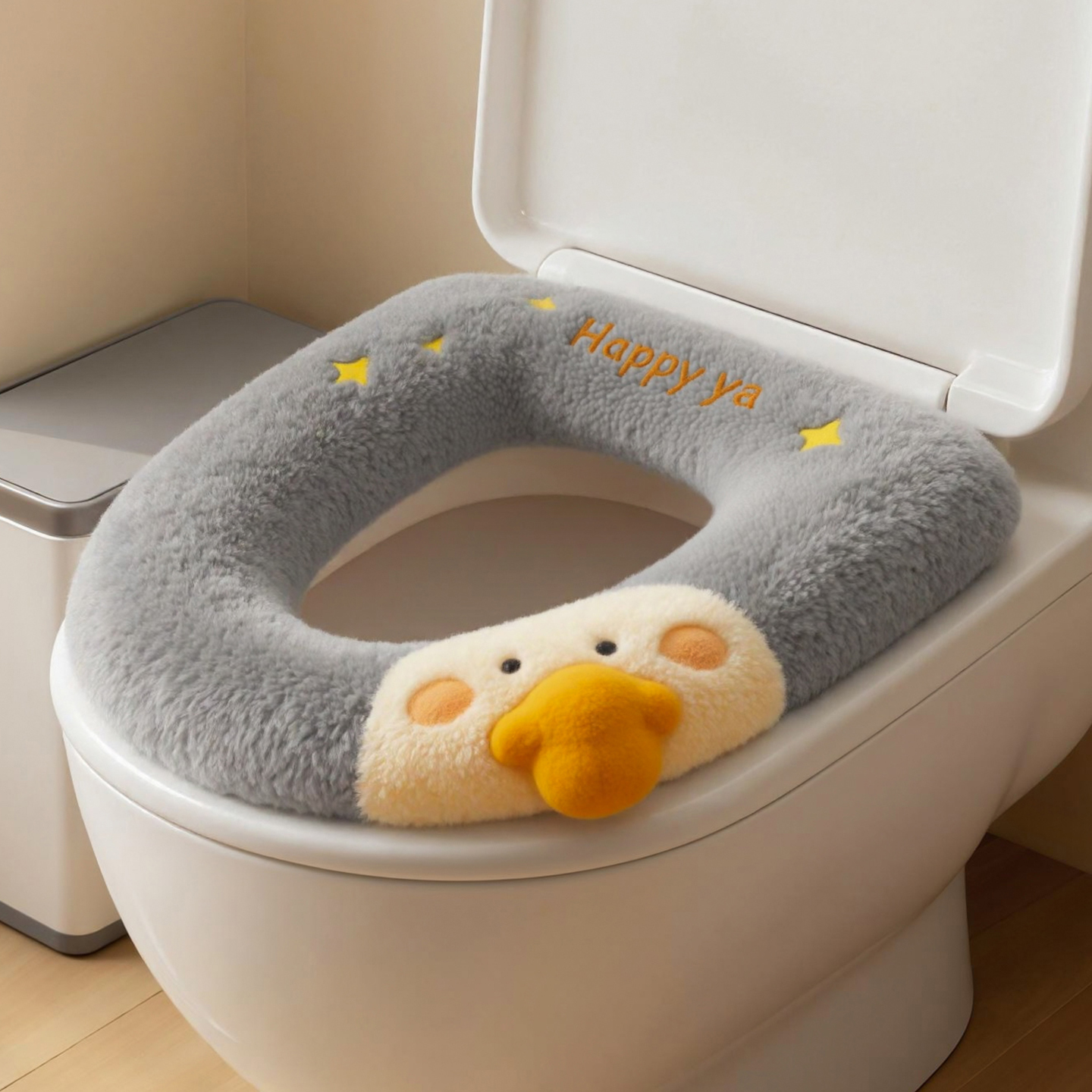 马桶垫家用拉链款可爱毛绒加厚