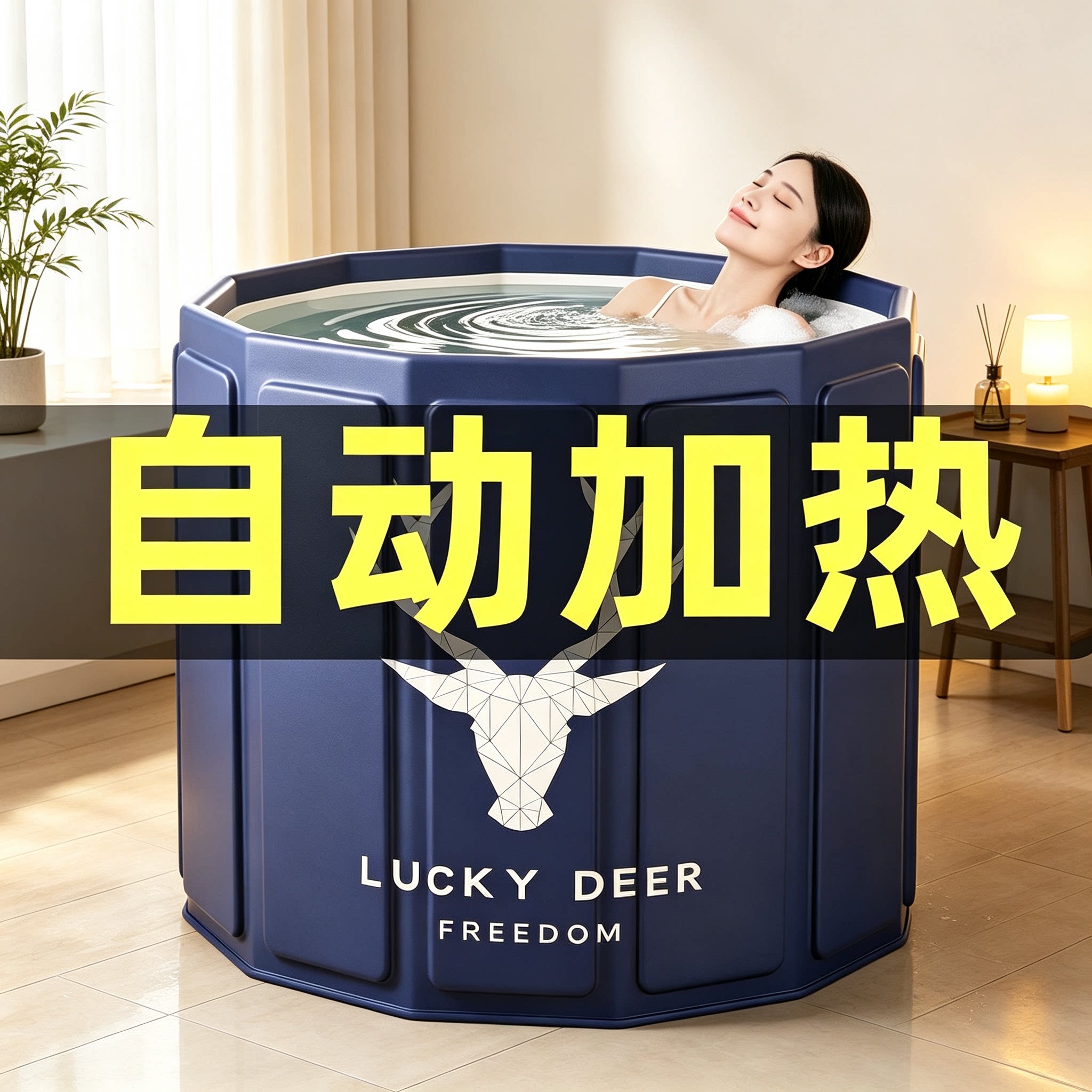 家用泡澡桶大人折叠浴缸全身便携儿童沐浴桶成人洗澡浴盆自动加热