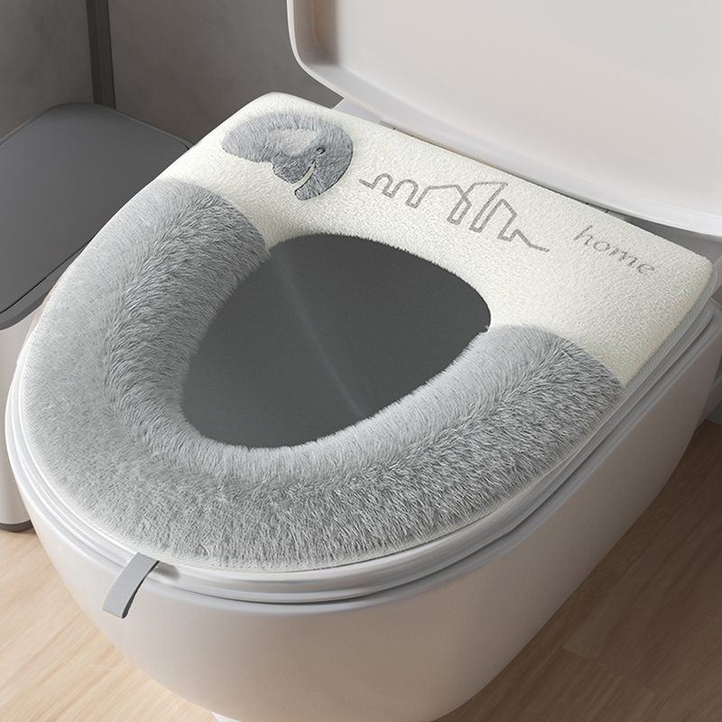 叶之庭毛绒加厚外套式马桶垫