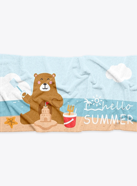 儿童洗澡速干绒擦水宝宝可穿柔软吸水不掉毛沙滩浴巾