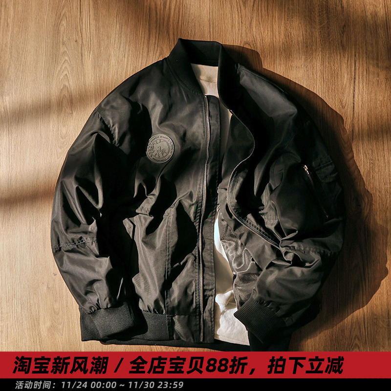 春秋MA1字母刺绣飞行夹克