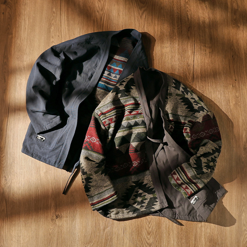 冬季双面穿道袍开衫棉衣