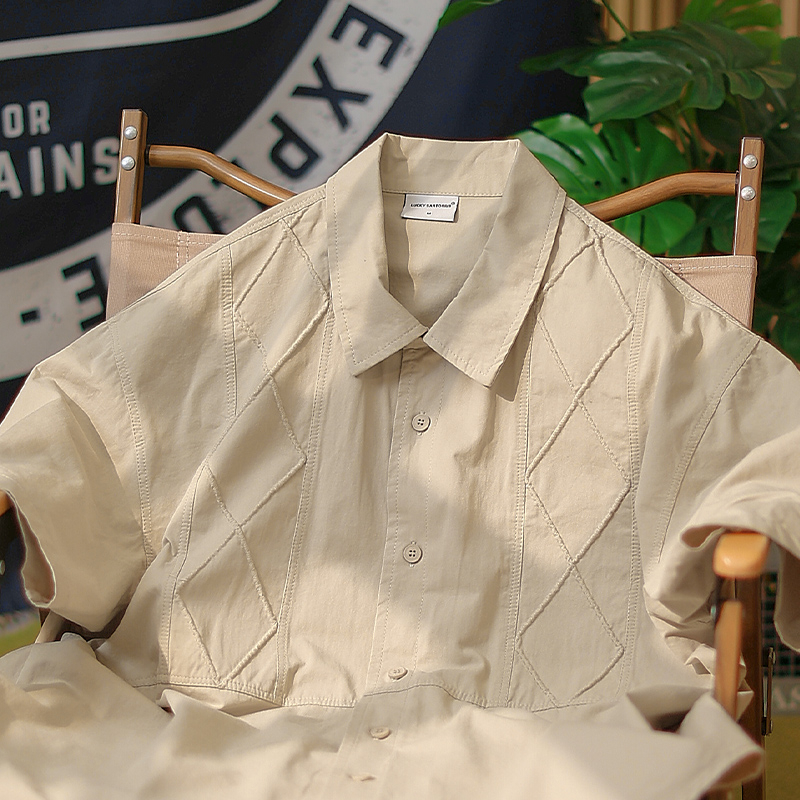 夏季日系短袖工装衬衫