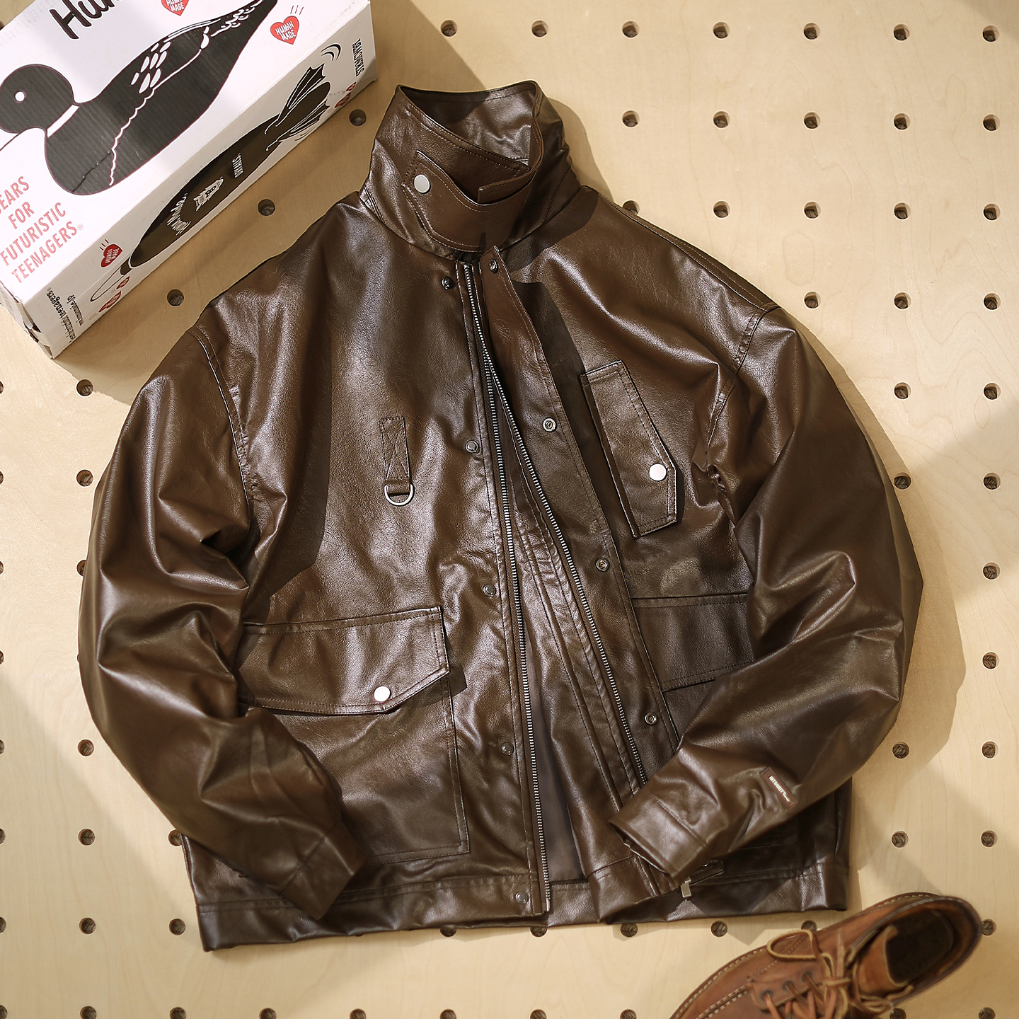 美式复古MK3猎装皮夹克