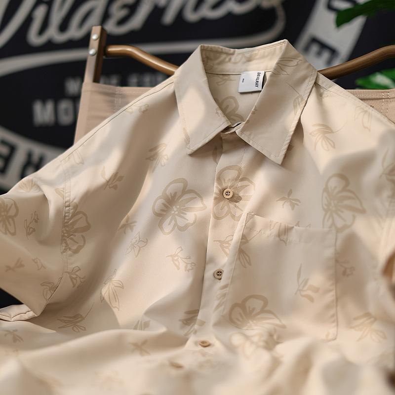 夏季日系休闲度假风短袖衬衫
