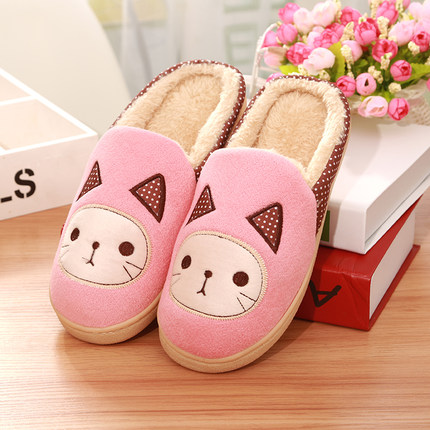 秋冬季保暖棉拖鞋 男女情侣加厚月子棉拖鞋儿童时尚卡通可爱冬天