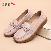 新款 红蜻蜓妈妈鞋 子女单鞋 真头层牛皮平软底防滑中老年舒适不累脚