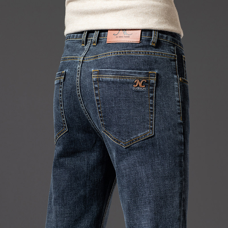 春季男士牛仔裤商务都市宽松直筒裤子男春秋韩版修身弹力休闲长裤 - 战线狼旗舰店出品