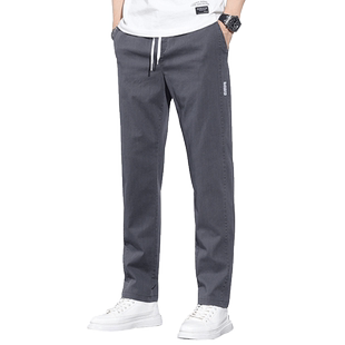 春季男士舒适休闲裤弹力潮流宽松直筒裤男2025新款束腰运动裤男款