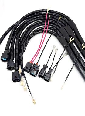 适用斯巴鲁森林人BRZD8改装蜗牛电喇叭插头线束一分二线公母插头