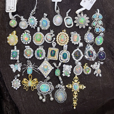 2.21【一物一图】s925纯银吊坠欧泊项链饰品礼物女新款非洲欧泊