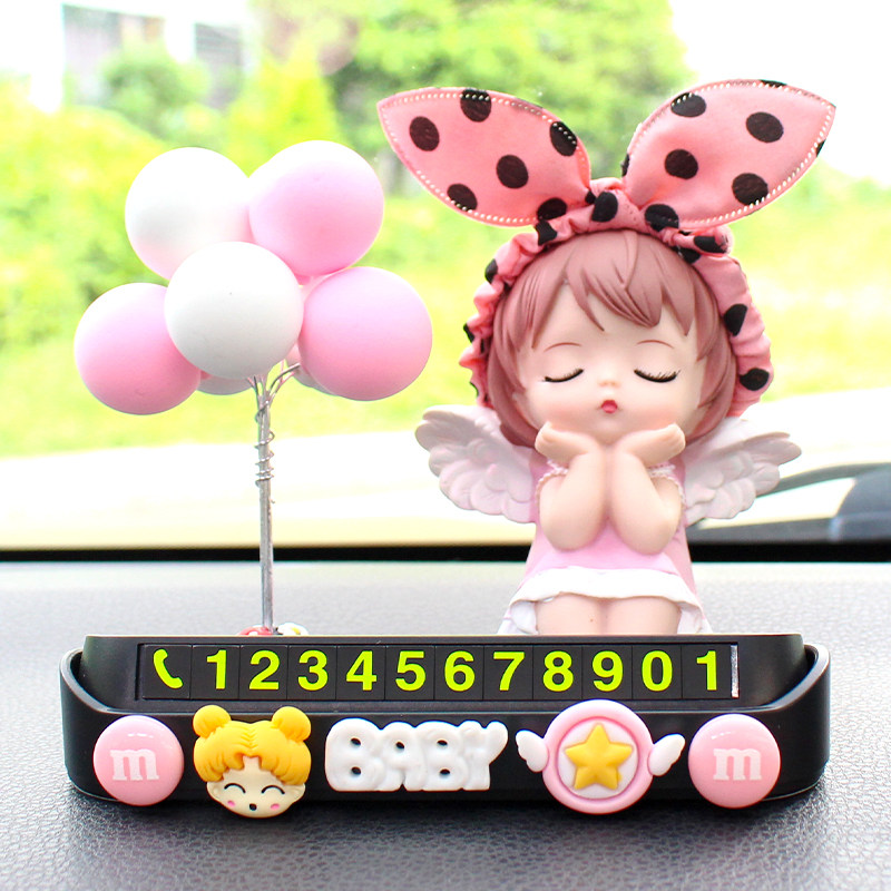 汽车临时停车牌可爱安妮挪车电话牌车载手机号码牌卡通装饰摆件女