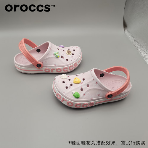 Oroccs洞洞鞋贝雅耐磨透气户外休闲印花泡泡凉拖鞋防滑轻便凉拖鞋